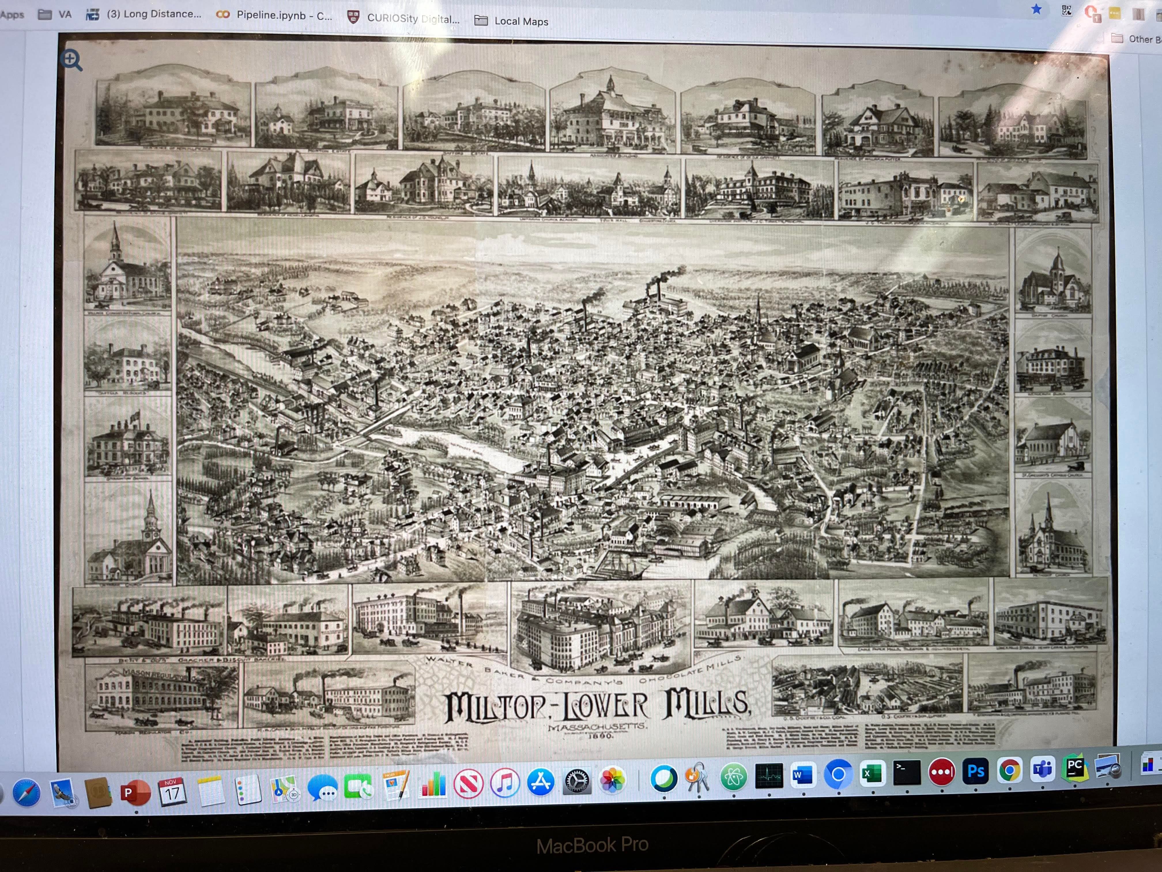 1890 Lower Mills Milton Drawing
